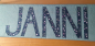 Preview: Namenskissen Janni Minipunkte blaugrün 40x80