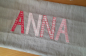 Preview: Namenskissen Anna helles taupe 40x80
