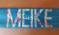 Preview: Namenskissen Meike Minipunkte petrol 3mm 40x80