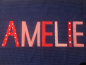 Preview: Namenskissen Amelie Minipunkte marine 40x80