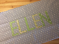 Preview: Namenskissen Ellen Sterne grau 40x65