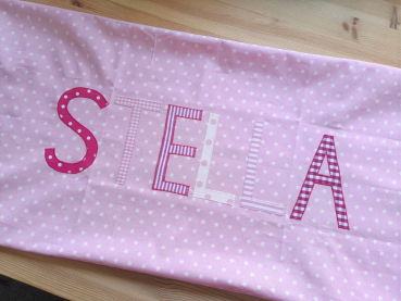 Preview: Namenskissen Stella rose 40x80